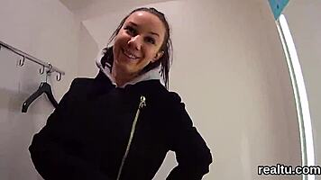 The attractive czech kitten was seduced in the shopping centre, her clothes ripped off before getting shagged in pov