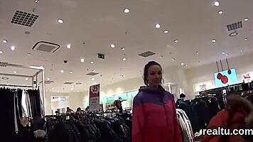 The attractive czech kitten was seduced in the shopping centre, her clothes ripped off before getting shagged in pov