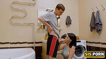 Man Satisfies Brunette Hottie Craving Stepbrother's Deep Penetration