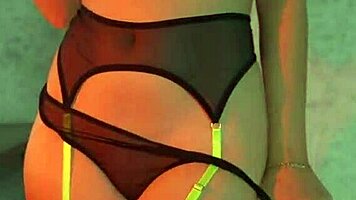 Teen feels sexy in lingerie, dancing naked with natural tits