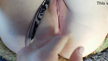 I pushed aside my stepsister's panties and licked her shaved pussy