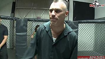 Curvy ebony slut with big tits in interracial sex 😍