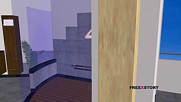 want to see cute teen nude shower in 3d cartoon?