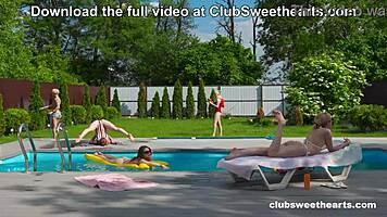 Summer Wet & Wild Fucking with Skinny Lesbian Scissoring by ClubSweethearts