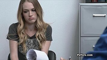 bending over is the only solution for this blonde on hidden cam.