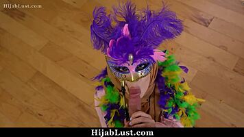 hijab teen plays naughty game with american friend