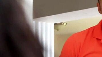 Latina stepdaughter takes big cock in POV foursome, ending with facial.