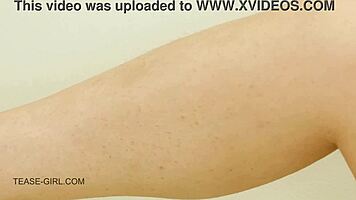 Super cute teen feels amazing during horny massage on sofa