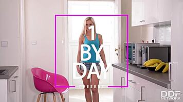 OMG, I’m like so hot, ridin’ this banana toy in kitchen, ya know!