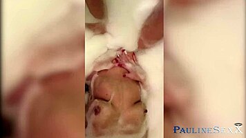 Girl masturbates in bathroom and fucks herself with dildo