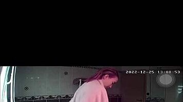 blonde teen shower spy 😏