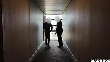 Redhead British Milf Boss Gets Anal Pounded By 2 Blacks In Her Office After Job Interview