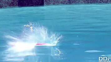 Stunning Spanish Teen Susy Gala Deepthroats Big Cock by Pool