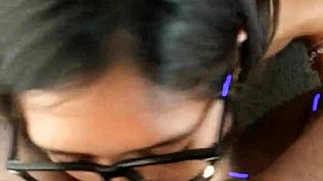 Barely legal latina's messy blowjob