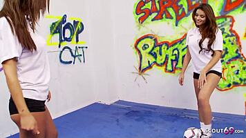 Female Football Team Dives into Lesbian Action After Training