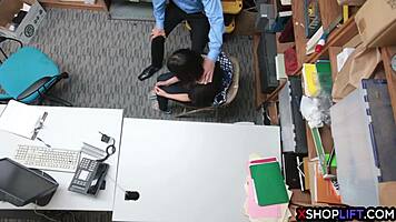 Hot Teen Thief Fucked By A Security Guard To Avoids Jail