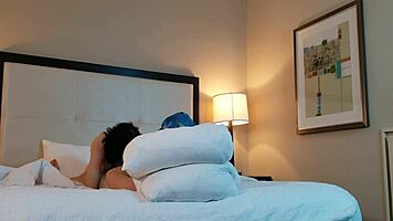 Petite Alternative Woman Deepthroats Cock with Emo Goth Style