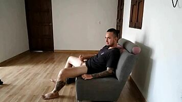 Aunt catches nephew masturbating in the bathroom