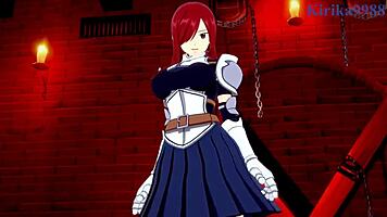 Lucy Heartfilia and Erza Scarlett in Intense Hentai Sex with Creampie