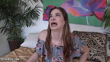 Inked Hottie Brea With Long Legs Fingers Her Pussy In Horny Masturbation