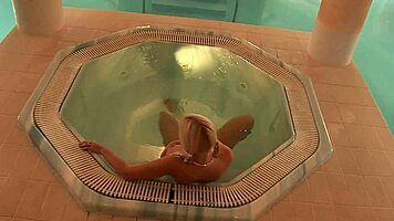 Hot Blonde Girl Relaxing at the Spa