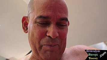 Euro Teen Gets Oral Then Pounded By Grandpa