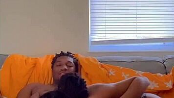 I'm a hot ebony teen 18+ loving this big black cock ride. Sucking and cowgirl feels so damn good!