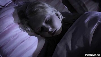 Three porno performers as a young girl, her friend and stepbro naked and having a sexual intercourse