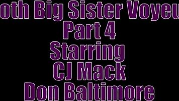 Goth stepsister caught masturbating in voyeur series!