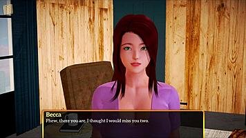 Redhead Anime Girl Plays Erotic Game with Big Tits