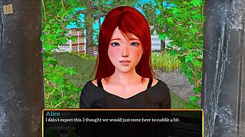 Redhead Anime Girl Plays Erotic Game with Big Tits