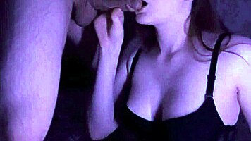 slobbery blowjob from friend's wife with big cock