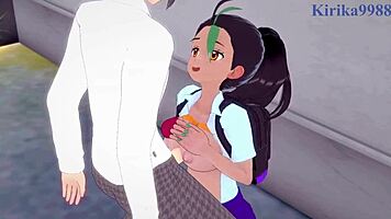 Nemona says, Let's have intense sex with Nemo and Iono Nanjamo in Pokemon hentai.
