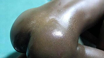 Petite amateur ebony takes big cock in anal for cum loads