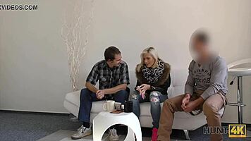 Hunt4k Hidden Cam: Blonde European Teen Approaches Neighbor for Cuckold Lick and Fingering