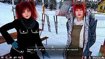in double homework, hot redhead teens play a sexy game together