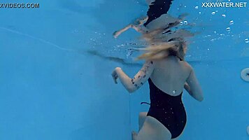 Mimi Cica Gets Horny Underwater with Ex Girlfriend, Showing Natural Tits and Ass