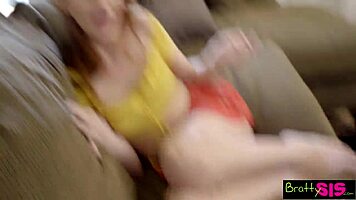 Bratty Sis Watching Tv Caught Fucking Step Sister