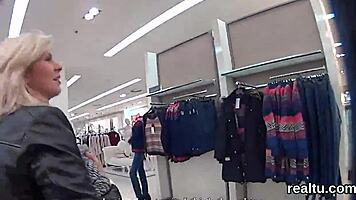 Charming czech nympho tempted in mall pounded in pov