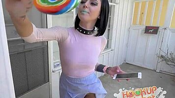 cute internet girl cant stop puking on cock