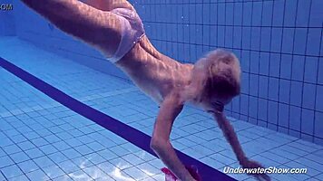proklova takes off bikini and swims underwater