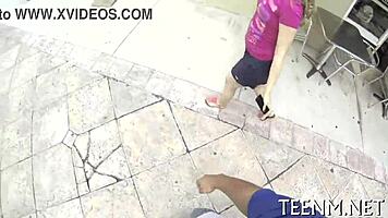 Is babe courtney loxx sucking that rod for cash? Watch her bent over!