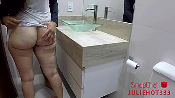 fucking hot latina friend with big ass in bathroom