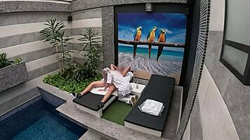 Oh wow, the room service girl gives an amazing blowjob in the private suite!