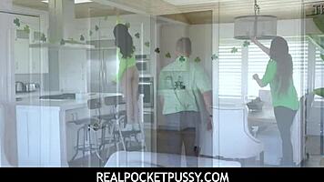 omg, this petite 18+ step daughter is a total fuck toy for step dad on Patrick's Day! 😍