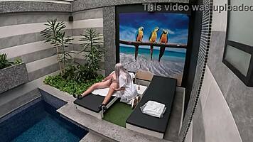 Oh wow, the room service girl gives an amazing blowjob in the private suite!