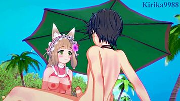 maho, karin, and yuuki have intense sex in princess connect re dive hentai 😍