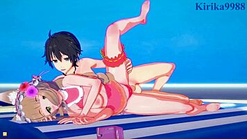 maho, karin, and yuuki have intense sex in princess connect re dive hentai 😍