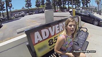 i'm amazed by this big breasted teen 18+ blowing outdoors