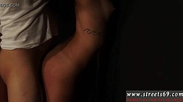 Strap on punishment in shower for petite tattooed teen.